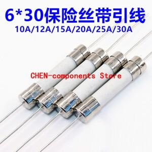 10개/몫 6x30mm 핀 세라믹 퓨즈 10A 12A 15A 20A 25A 30A