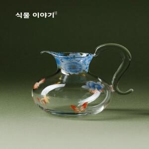 지슈 퍼플 버터플라이 핑크 컬러 유리 공용컵 고급스러운 디자인 정밀 투명 티 서버 고붕규산 오션