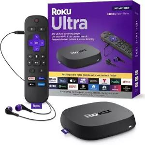 Roku 최고의 스트리밍 장치 4K/HDR/Dolby Vision/Atmos 충전식 음성 리모컨 프로 이더넷 포트 핸즈프리