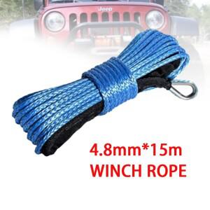 합성 멀티 컬러 윈치 로프 마찰 섬유 케이블 자동차 액세서리 4x4 ATV Utv 오프로드 4.8mm X 15m