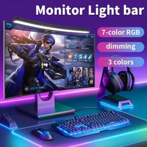 USB 무단계 디밍 스크린 걸이조명 곡선 모니터 라이트 바 RGB 배경 분위기 책상 램프