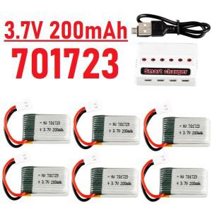 H8 3.7V 200mAh  배터리 및 Eachine JJRC H2 H8Mini RC 쿼드콥터 드론 부품용 6 in 1 충전기