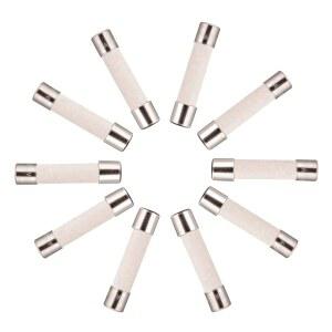 BOJACK T15A250V 6X30MM 15A 250V 슬로우 블로우 세라믹 퓨즈 15암페어 250볼트 0.24 X 1.18인치 튜브 시간 지연 퓨즈(20팩) M3D