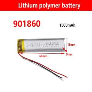 ISUNOO JST1.0 3P 901860 3.7V 1000mAh 충전식 리튬 폴리머 배터리 리포