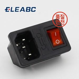 10A 퓨즈 포함 레드 로커 스위치 융합 IEC 320 C14 인렛 전원 소켓 커넥터 플러그