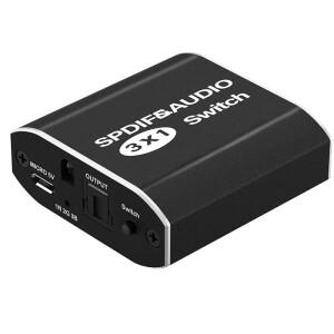 디지털 광학 오디오 스위치  Toslink 선택기 박스  IR 리모컨 포함  플스호환 xbox호환 DVD HDTV용  3 입력