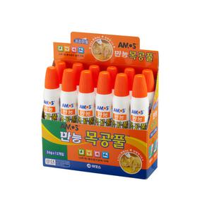 (아모스) 만능목공풀 36g/12개입/box