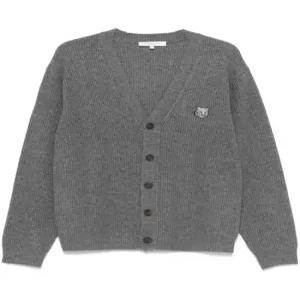 25SS 메종키츠네 볼드 폭스 헤드 패치 컴포트 립드 가디건 NM00501KT1093H131 GRAY DOM