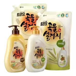 애경 트리오 곡물설거지 우리밀 쌀겨 1.2L 리필용/기름때/설거지/클리너/싱크대/설겆이/업소용/주방청소