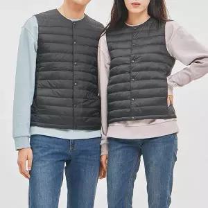 잠뱅이 유니라운드넥 투웨이스냅 경량베스트다운WL4WWV91-BK 1304633
