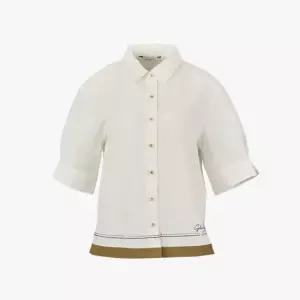 [롯데백화점]크로커다일레이디 원포인트 자수 프린트 셔츠 블라우스 CLFMBL115