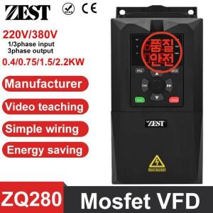 ZQ280 220V 0.75/1.5/2.2/3KW 가변 주파수 드라이브 3상 속도 제어 인버터 모터 VFD