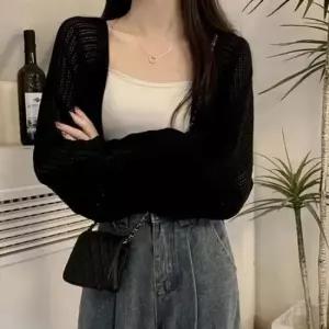 볼레로 여자 3컬러 여름 펀칭 니트 썸머 심플 가디건