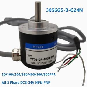 로터리 엔코더 광전 증분형 38S6G5-B-G24N 50/100/200/360/400/500/600PPR AB 2상 DC8-24V NPN PNP 광학