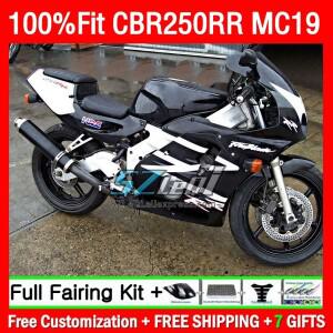 혼다 호환 CBR250RR MC19 CBR 250 RR CC 36Q1.88 화이트 블랙 1988 88 호환 바디 키트용 인젝션 페어링