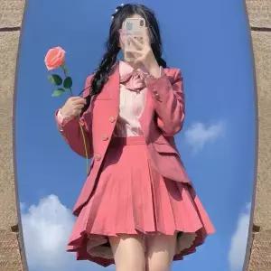 3버튼 라즈베리 핑크 여자 교복자켓 교복 학생복