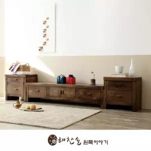 해찬솔 소나무 통원목 전통거실장(1800본장+2단장+2단장) /사이즈변경 주문제작 가능
