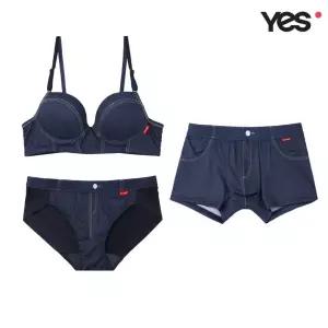 [롯데백화점]예스 유니크 데님 커플속옷SET2 YSWBZ401YSWPZ402YSMDZ401