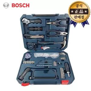 BOSCH 핸드툴세트 108PCS 수공구셋트 렌치 드라이버 검전기 핸드톱 줄자