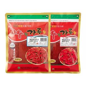 [청양농협] 국내산정품 청양 고춧가루 보통맛(순한맛)500g + 매운맛500g