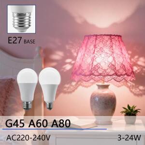 8개 LED 전구 E27 AC220V 230V 3W 8W 9W 10W 12W 15W 24W 3/4/6000K 고휘도 무플리커 거실 가정용 조명