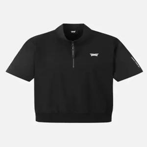 PXG 여성 타공 집업 숏 슬리브 BLACK PKMPW321821