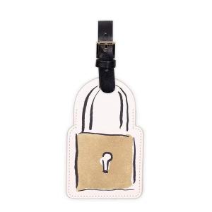 Kate Spade New York 여성용 귀여운 수하물 태그, 내구성 있는 비건 가죽 여행 가방 독특한 식별자, Lets
