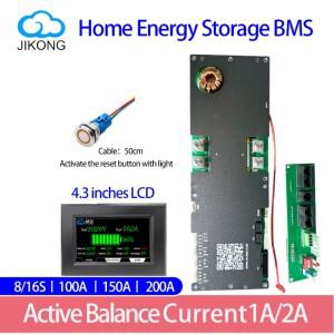 JIKONG JKBMS JK-PB2A16S20P V19 24V 48V 리튬인산철(LiFePo4) 리튬이온 배터리 150A 200A 가정용 에너지