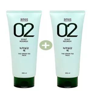 1+1 아모스 녹차실감 팩 250ml 두피 모발 케어 팩(AD)