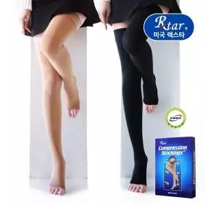 도고 렉스타 205 212 의료용 압박스타킹 단단한 재질 허벅지형 검정색