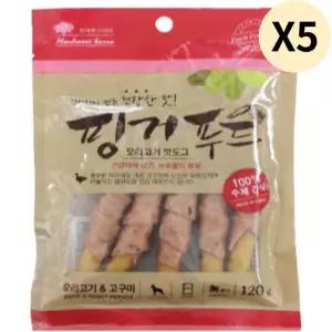 아침애 강아지 간식 핑거푸드 오리고기 핫도그 X5 BNS