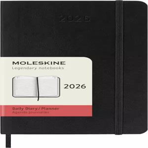 몰스킨 클래식 2026년 12개월 데일리 플래너 소프트 커버 포켓(3.5인치 x 5.5인치) 블랙 400페이지