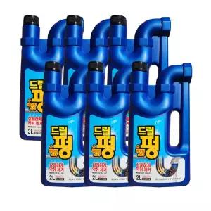 드릴펑 2L 6개 배수구 배수관클리너 뚫어뻥유분용해제 머리카락녹이는