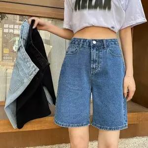 여자청 반바지 하이 와이드 여름 데님 반바지 5부 여성 기장