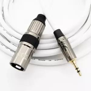 탑라인에이치디 HDTOP 3.5mm 스테레오 to XLR MM 메탈화이트 케이블 (5m, HT-TP3267)