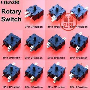 1PCS 전기 룸 히터 노브 스위치 3/4/5/6/7/8 3Pin 로터리 선택기 AC 250V 16A 라디에이터