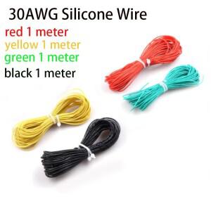 RC FPV 드론 카메라 비행 컨트롤러 ESC 송신기 ELRS용  30AWG 실리콘 와이어 노란색/녹색/검은색/빨간색 케