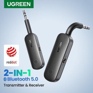 UGREEN 2-in-1 Bluetooth 어댑터 송신기 AUX 5.0 무선 3.5mm 스테레오 이어폰 용 TV 카 오디오