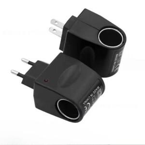 자동차 시가 라이터 어댑터 AC 220V DC 12V EU 미국 플매트 카펫 러그 변환기 벽 전원 소켓 액세서리