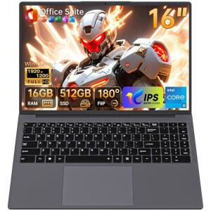 Moxalc 16인치 노트북 컴퓨터 코어 i5 프로세서최대 3.6GHz 16GB RAM 512GB SSD Win 11 Pro Office Suite 1920x1200 FHD 1610 IPS 디스플레이 2.4G 및 5G WiFi 5 BT5.0 RJ45 HDMI USB3.0 백라이트 키보드