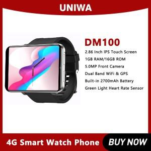 UNIWA 시계 휴대폰 핸드폰  4G LTE  1GB + 16GB/3GB 32GB  안드로이드 7.0 스마트 워치  2.86 인치 IPS 터