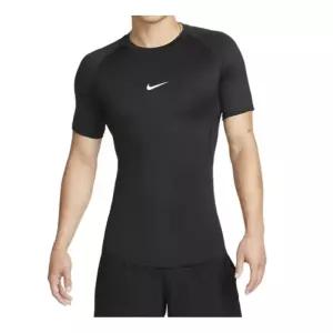 NIKE 프로 드라이 핏 타이트 반소매 피트니스 탑 M - 블랙:화이트 FB7933-010