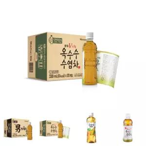 (40펫) 광동 옥수수수염차 무라벨 330ml/페트병/음료수/사무실/탕비실/수분충전/갈증/구수한/액상차/가정용