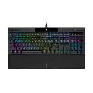 커세어 K70 RGB PRO 유선 기계식 게이밍 키보드(체리 MX 레드 스위치: 선형 및 고속, 8,000Hz 하이퍼폴링, PBT 더블샷 키캡, 소프트터치 팜레스트) QWERTY, NA - 블랙