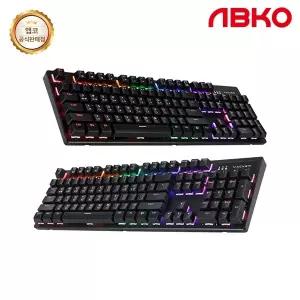 ABKO 유선 기계식 키보드, K560 레인보우 무빙 LED 축교환 갈축 블랙 USB