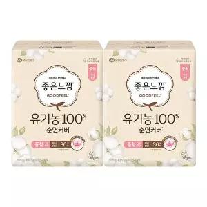 좋은느낌 100순면커버 날개형 맥시슬림, 중형, 36매, 2개