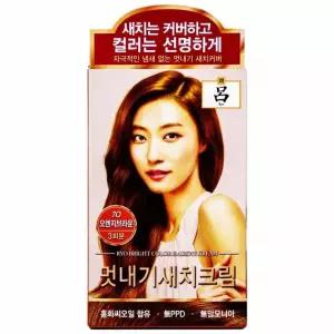 려 우아채 멋내기 새치크림 7O-오렌지운 3회분 염색크림 순간증모제 여성
