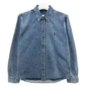 26SS 하트 로고 버튼 다운 라이트 유즈드 인디고 데님 셔츠 유즈드 블루 (USH786 DE0056 480) [당일]
