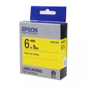 EPSON)라벨프린터리본(SC6Y)노랑 흑문자/수납/소품/소지품/서류/문서/분류/정리/사무/사무용/사무실/오피스