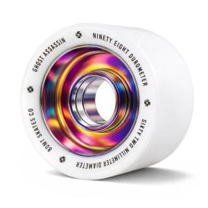 본트 고스트 어쌔신 알루미늄 허브 롤러 스케이트 휠, 실내 잼 및 스피드, 62mm 98A, 4개 세트 | 화이트